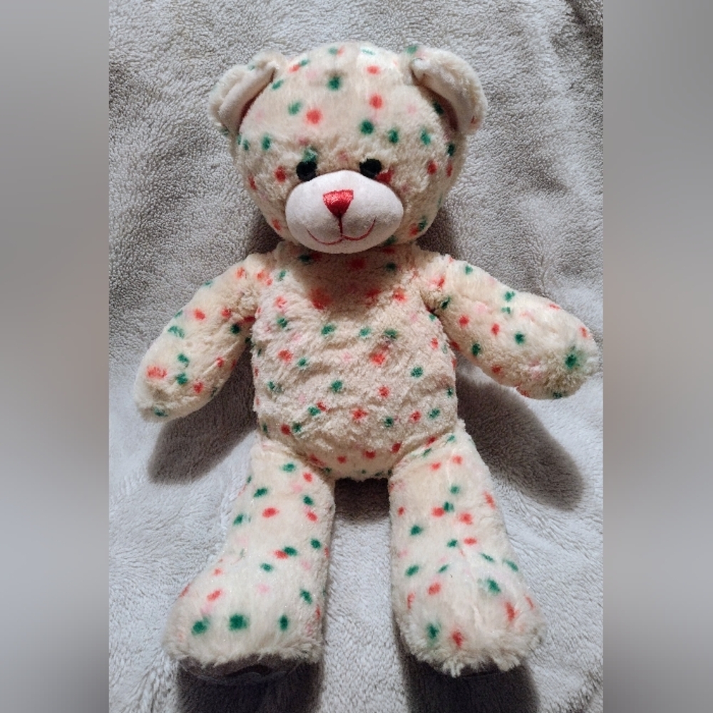 BUILD A BEAR Sugar Cookie Plush Sprinkle Dots Stuffed Bear 18” Christmas Holiday